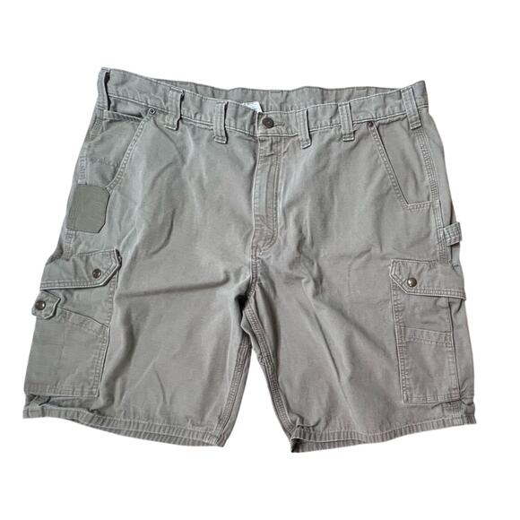 Carhartt B357 Big & Tall Grey Relaxed Fit Ripstop Cargo Work Shorts 44 Canvas - Picture 1 of 11